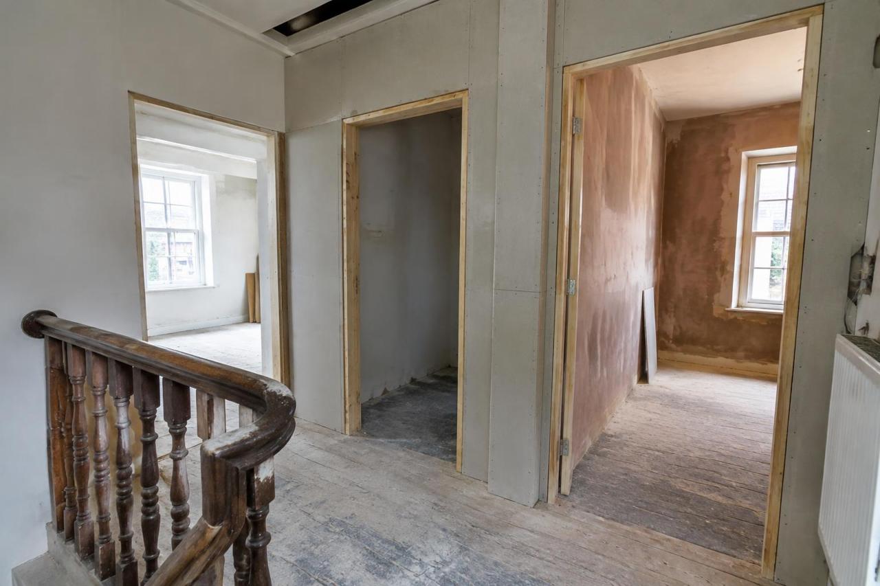 Illustrative image of new partition walls during a UK house-to-flats conversion